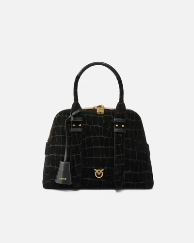 Pinko Escape Bag Small Handbag In Crocodile-print Leather In Multi