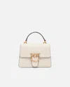Pinko Mini Love Bag Top Handle Light Handbag In Full-grain Leather
