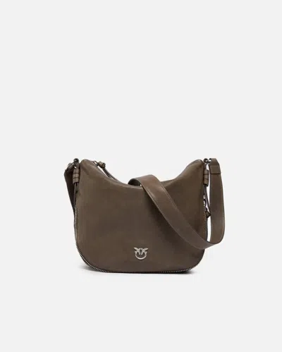 Pinko Petit Sac Hobo Porté Épaule En Cuir Avec Logo Love Birds