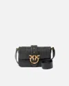 Pinko Mini Love Bag Slouchy Shoulder Bag In Raffia With Two Shoulder Straps