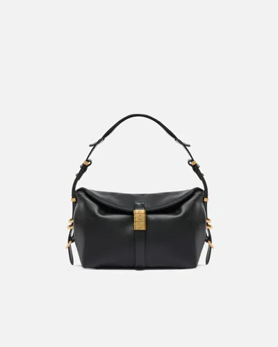 Pinko Saddle Bag Small Leather Shoulder Bag In Black