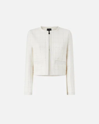 PINKO PETITE VESTE BORD À BORD EN TWEED ET SIMILICUIR