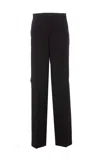Pinko Wide-leg High Waist Trousers With Side Pockets In Black