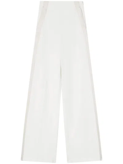 Pinko Elegant Trousers With Shiny Side Band In White