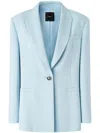 Pinko 'faraona' Light Blue Single-breasted Jacket With Peak Revers In Blue