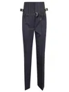 Pinko Tailored Trousers With High Waist And Adjustable Belt In Multi