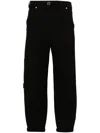 Pinko Tapered-leg Jersey Trousers In Black  