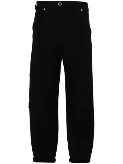 Pinko Tapered-leg Jersey Trousers In Black