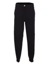 Pinko Tailored Black Trousers With Gold-tone Button Detail In Black
