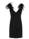 Pinko Feather-detailing V-neck Dress