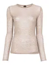 Pinko Beige Wool Blend Sweater In Neutral
