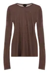 Pinko Pico Long Sleeve Sequin Top In Brown