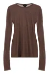 Pinko Pico Long Sleeve Sequin Top In Brown