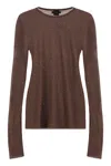Pinko Pico Long Sleeve Sequin Top In Brown