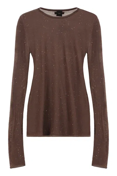 PINKO PINKO PICO LONG SLEEVE SEQUIN TOP