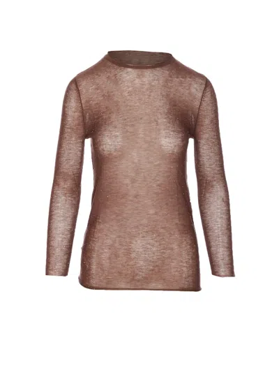 Pinko Pico Sweater In Brown