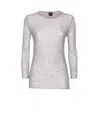 Pinko Crew-neck Sweater With Sequins In Gray