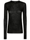 Pinko Pico Wool Top With Rhinestones In Black