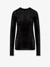 Pinko Crew-neck Sweater With Sequins In Black
