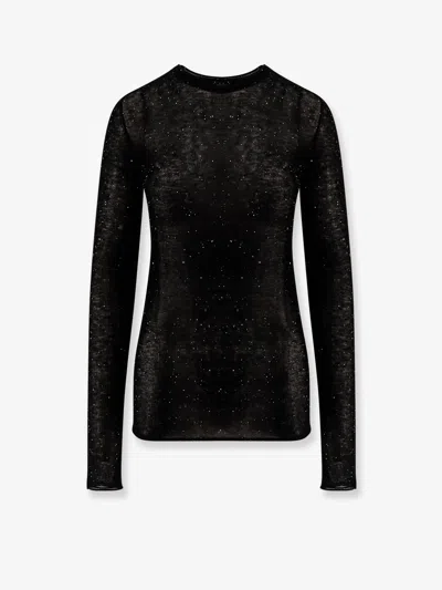 PINKO PICO WOOL TOP WITH RHINESTONES