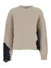 Pinko Piemonte Maglia Misto Lana In Neutral
