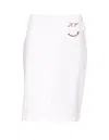 Pinko Piercing Buckle Longuette Skirt In White