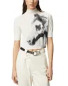 Pinko Pindos Maglia Boxy Tee In White/grey/black