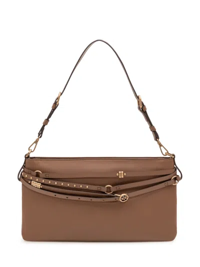 Pinko Pink Belt Handbag Classic Shoulder Bag In Cognac