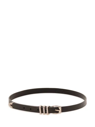 Pinko Pink Belt Low Tryptic With Decorative Buckle In Brown