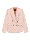Pinko Tailored Double-breasted Jacket With Gold-tone Buttons In Pink