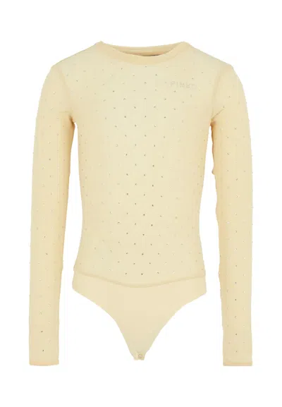 PINKO PINK BODYSUIT FOR GIRL WITH RHINESTONS