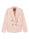 Pinko Tailored Double-breasted Jacket With Gold-tone Buttons In Pink
