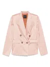 Pinko Tailored Double-breasted Jacket With Gold-tone Buttons In Pink