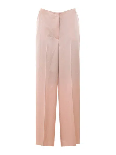 Pinko Limoncello Pink Pants With Concealed Front Closure In Tech Fabric Woman