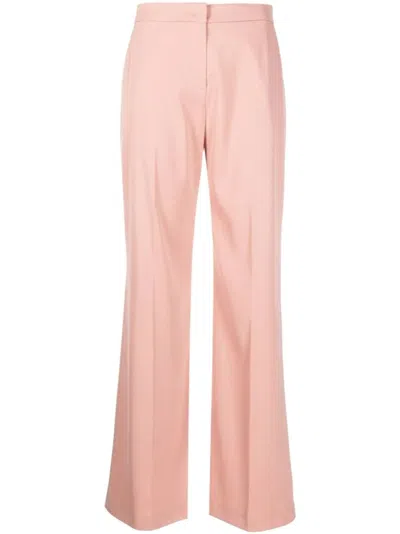 Pinko Side Slits Wide-leg Trousers In Pink