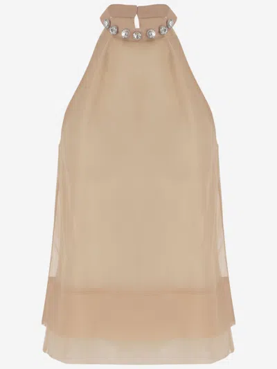 Pinko Pink Silk Blouse In Neutral
