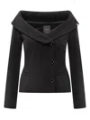 Pinko Antonina Blazer With Bardot Neckline In Black