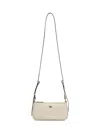 Pinko Mini Half Moon Baguette Leather Bag With Logo In White