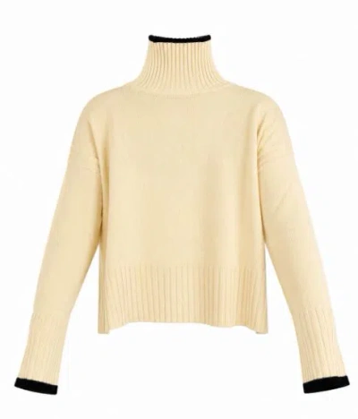 Pinko Beige Wool Cashmere Sweater In Gold