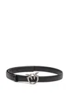 Pinko Black Leather Belt In Black