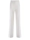 Pinko Flared Full Milano Trousers In Silver