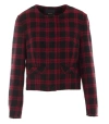 Pinko Check-pattern Tweed Jacket In Black