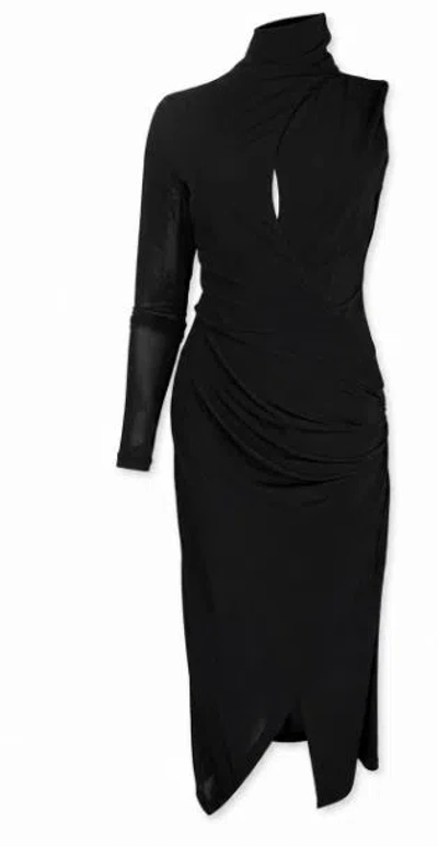Pinko Cadillac Asymmetric Cut-out Midi Dress In Neutral