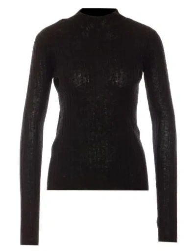 Pinko Black Wool Sweater In Brown