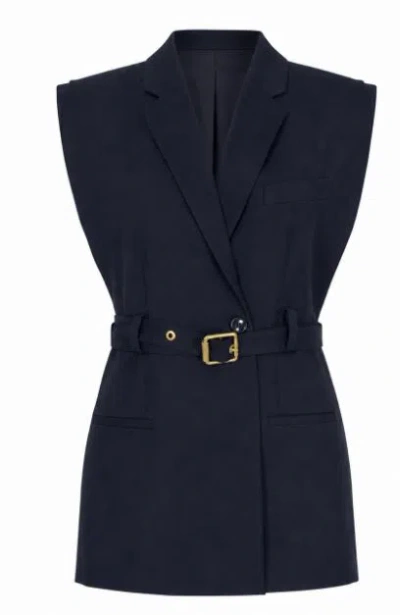 Pinko Blue Polyester Viscose Jacket In Black