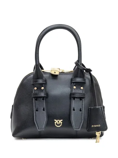 PINKO PINKO PINKO BOWLING BAG MINI IN BLACK LEATHER