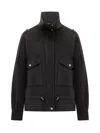 Pinko Caban Crostino In Wool Black In Black