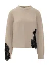 Pinko Contrast Lace Sweater In White