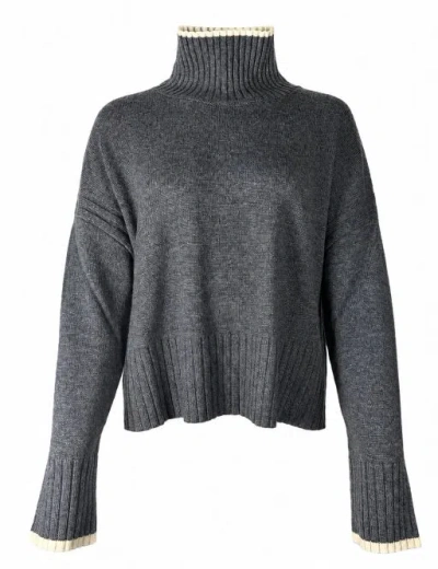Pinko Grey Wool Cashmere Sweater In Gray