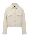 Pinko Ivory Tweed Jacket With Gold Buttons In White
